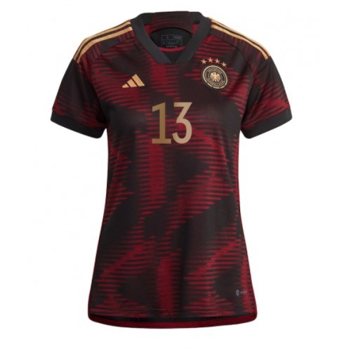 Maillot de foot Allemagne Thomas Muller #13 Extérieur Femmes Monde 2022 Manches Courte